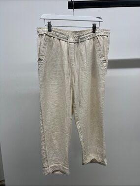 Jones New York Women's Cropped Linen Drawstring Pants